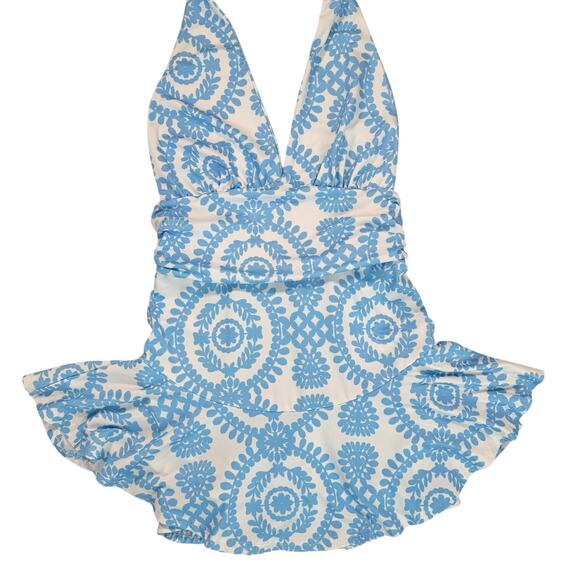 Boho Floral Print Backless Halter Romper Small Ruffle Hem Summer Resortwear READ - Picture 13 of 16